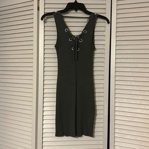 Army Green Bodycon Mini Dress